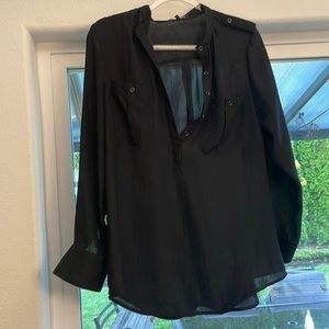 Black long sleeve button up shirt